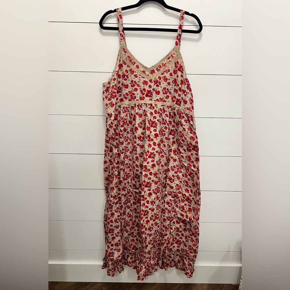 Floral Red and Cream Sundress
